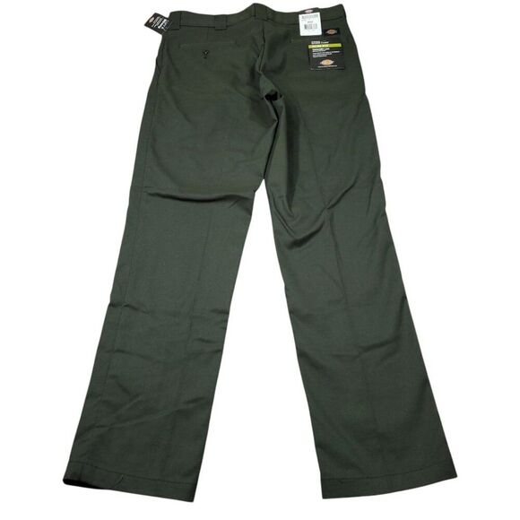 Dickies Slim Fit Tapered Twill Flex Green Work Pants Men's Size 34 x 32 - Picture 2 of 8